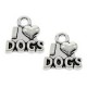 Metall Anhänger "I Love Dogs" Antik silber